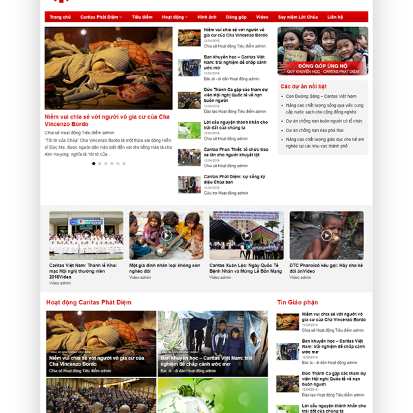Theme WordPress tin tức Caritas