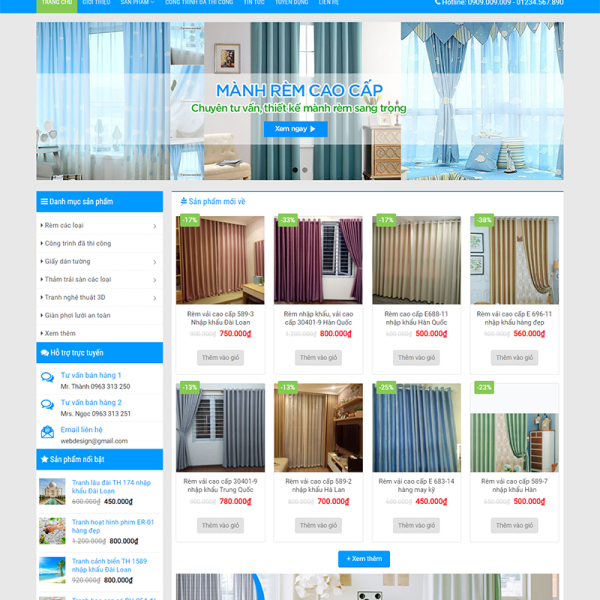 WEBSITE MUA BÁN THI CÔNG MÀNH RÈM