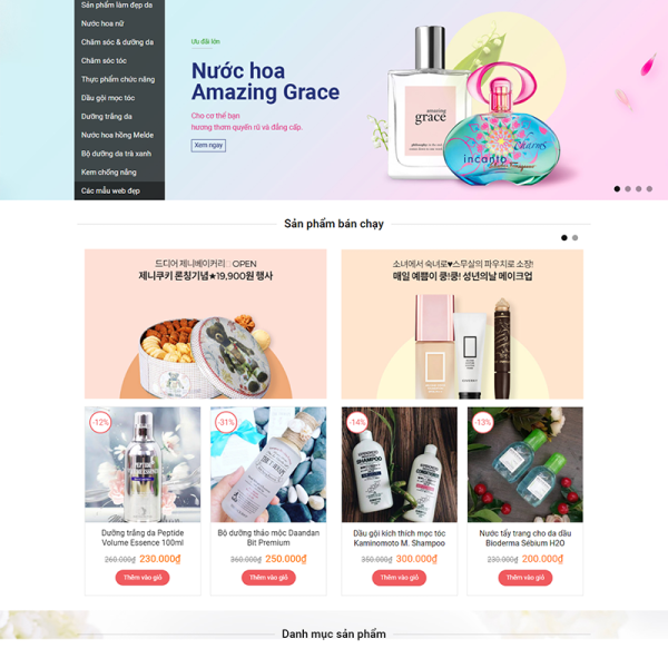 WEBSITE BÁN MỸ PHẨM XÁCH TAY