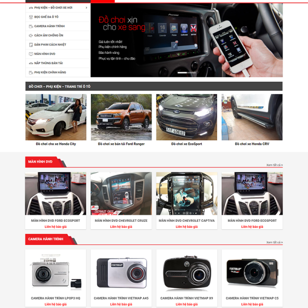 WEBSITE BÁN PHỤ KIỆN ĐỒ CHƠI Ô TÔ