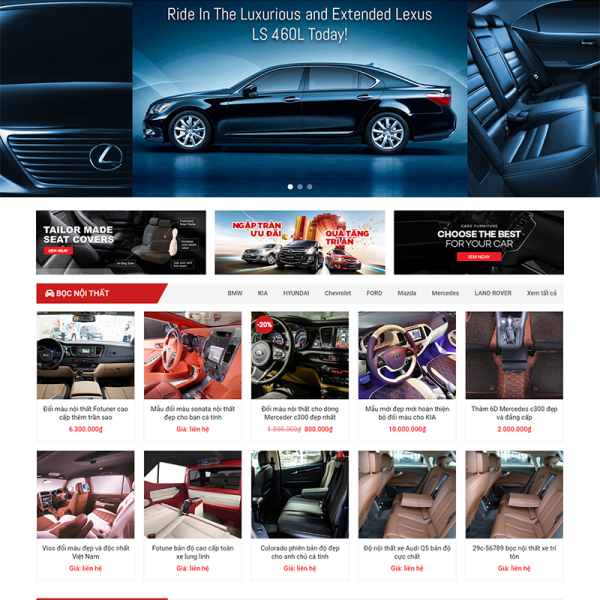 WEBSITE BÁN NỘI THẤT Ô TÔ