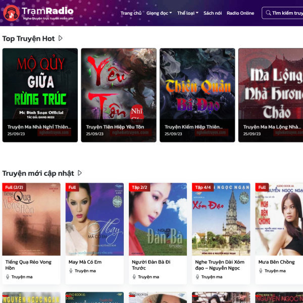 Source code & theme WordPress website truyện audio